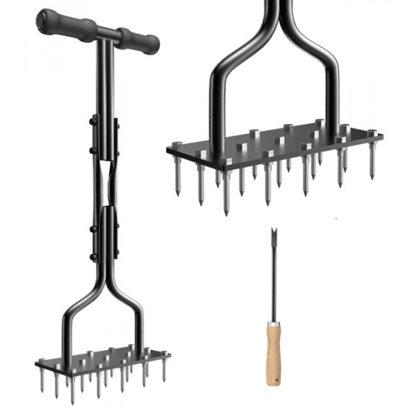 vanpein Lawn Aerator Spike Manual Tool with 15 Iro...